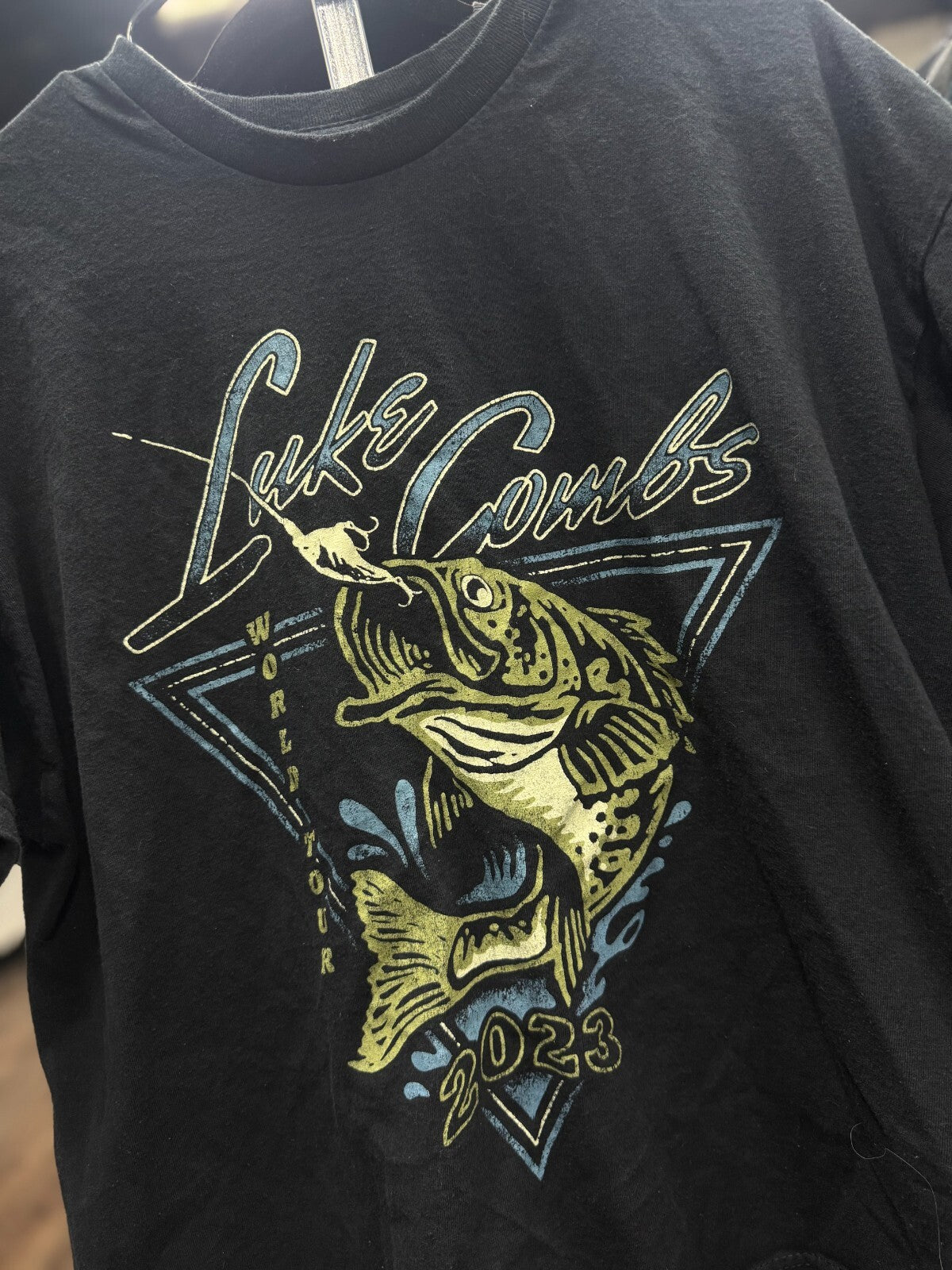 Luke Combs 2023 World Tour Shirt Vintage Country Concert Tee Men’s XL Black Blue
