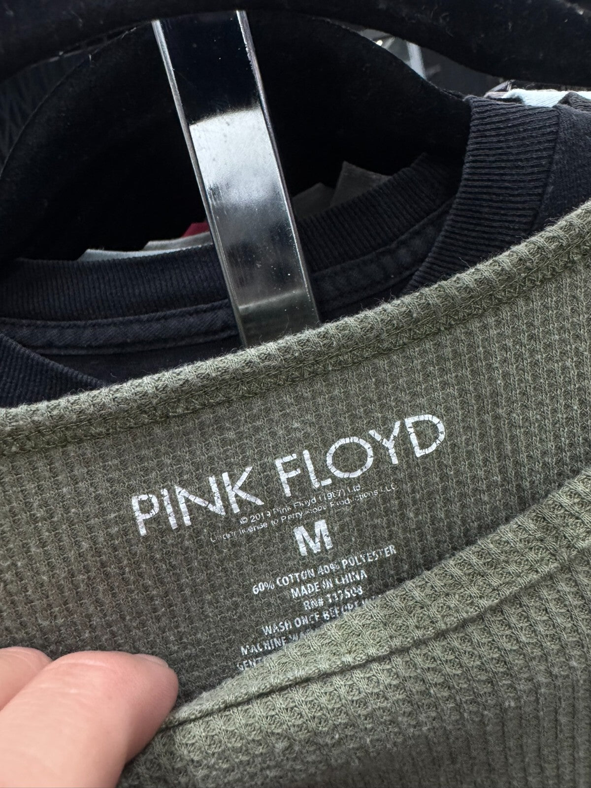 Vintage Pink Floyd Thermal Shirt Womens Medium Green Dark Side Moon Top