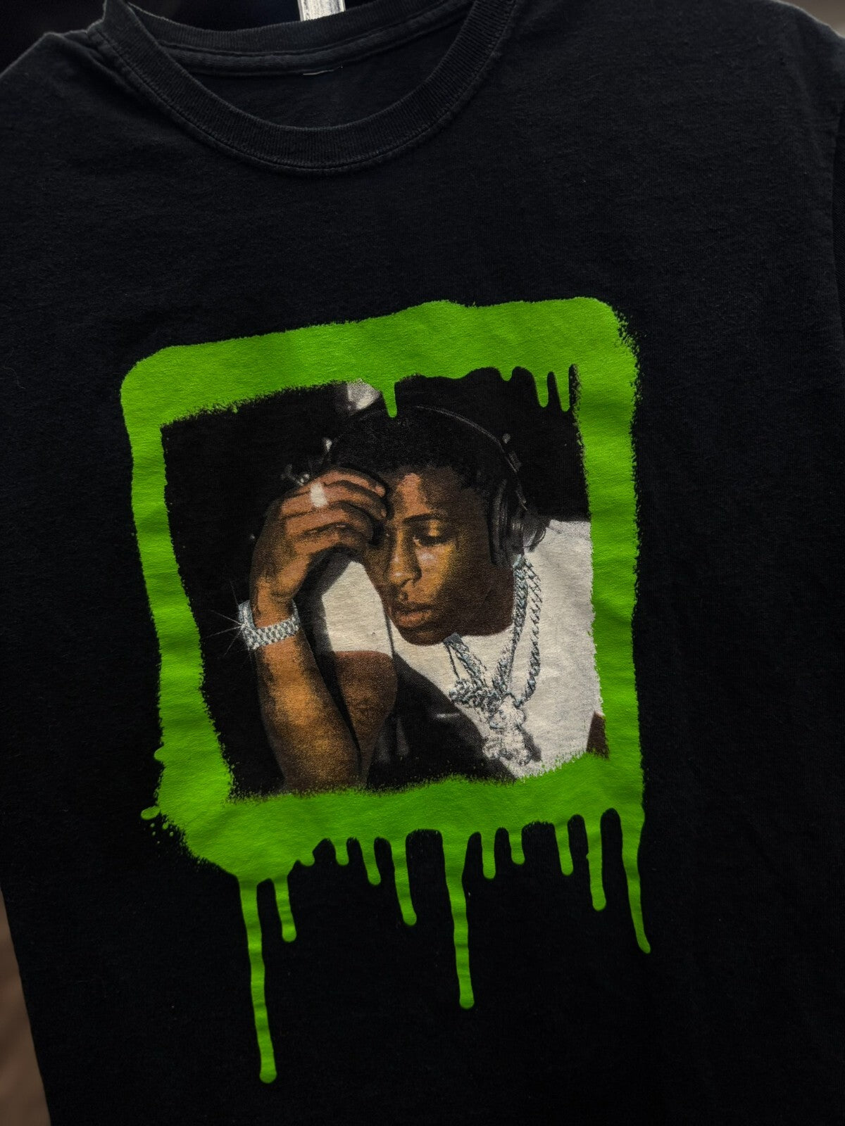 Vintage YoungBoy Never Broke Again Slime Graphic Tee Medium Black Rap Shirt