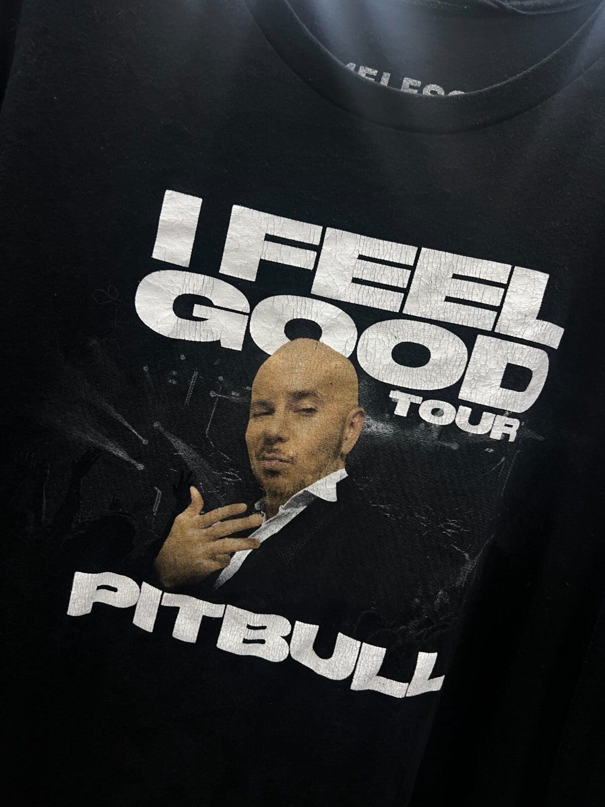 Vintage Pitbull 2021 "I Feel Good" Tour T-Shirt Men’s XL Black Concert Tee