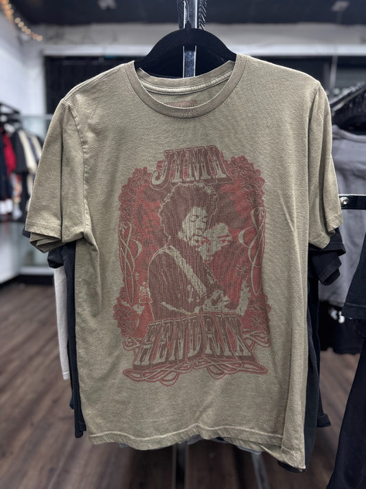 Vintage 2003 Jimi Hendrix Brown Graphic Tee Men’s Medium • Pre-Owned