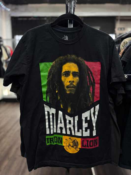 Vintage Bob Marley Iron Lion Zion Rootswear T-Shirt Men’s Medium Black • Pre-Own