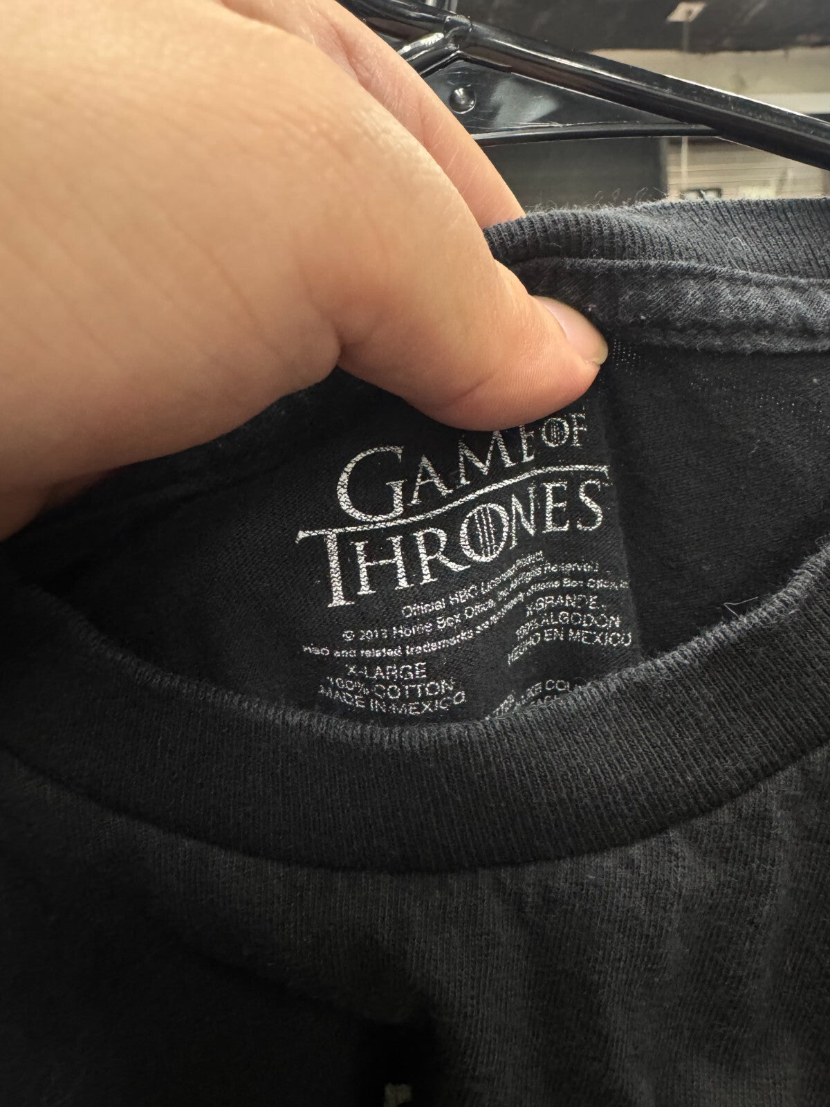 Game of Thrones Stark Winter Is Coming T-Shirt Men’s XL Black HBO Tee