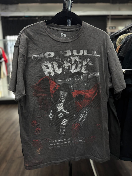 Vintage AC/DC 2008 “No Bull” Tribute T-Shirt Men’s L Gray • Pre-Owned Band Tee