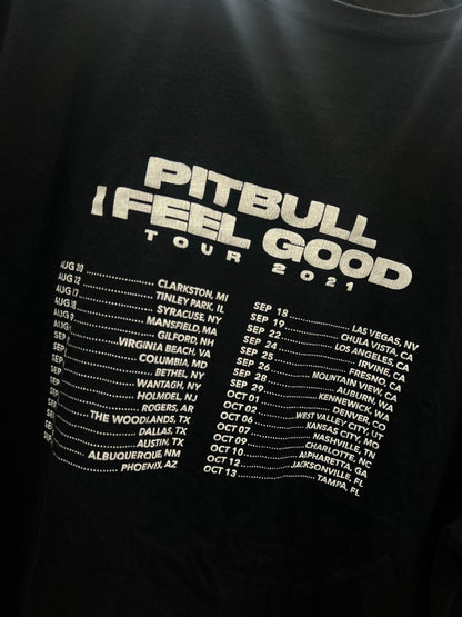 Vintage Pitbull 2021 "I Feel Good" Tour T-Shirt Men’s XL Black Concert Tee
