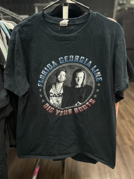 Florida Georgia Line 2017 Tour Tee Size M Dig Your Roots Concert Band Shirt