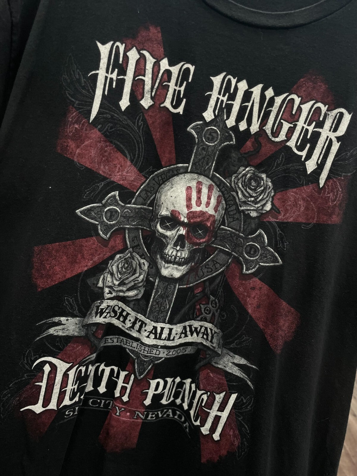 Vintage Five Finger Death Punch T-Shirt Men’s XL Black Metal Band Tee