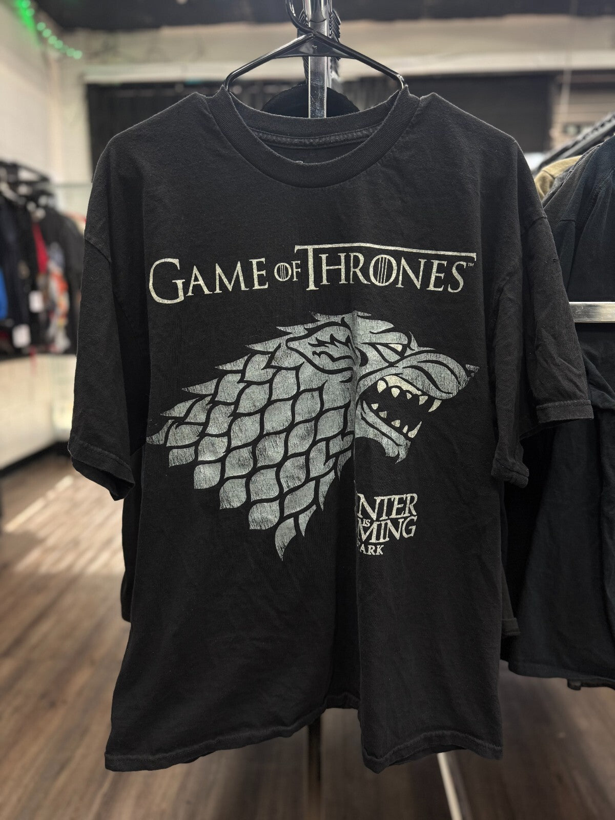 Game of Thrones Stark Winter Is Coming T-Shirt Men’s XL Black HBO Tee