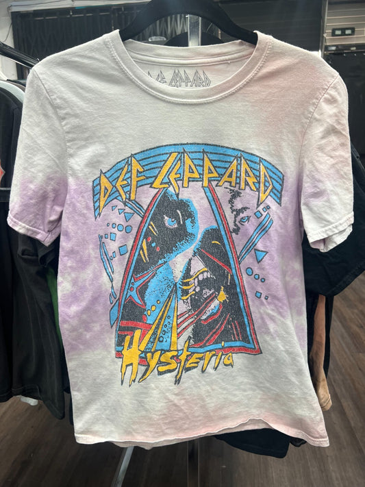 Vintage Def Leppard Hysteria Tour T-Shirt Women’s Medium Pink/Blue Tie-Dye