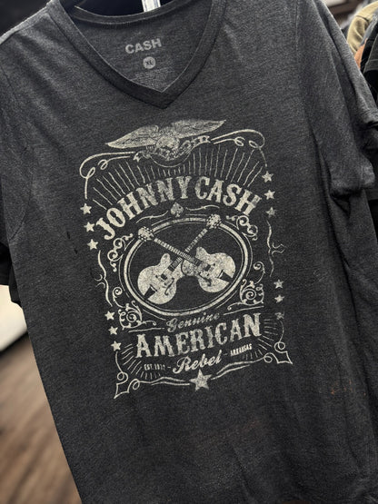 Vintage Johnny Cash Man in Black T-Shirt Women’s XL Gray Graphic Country Tee