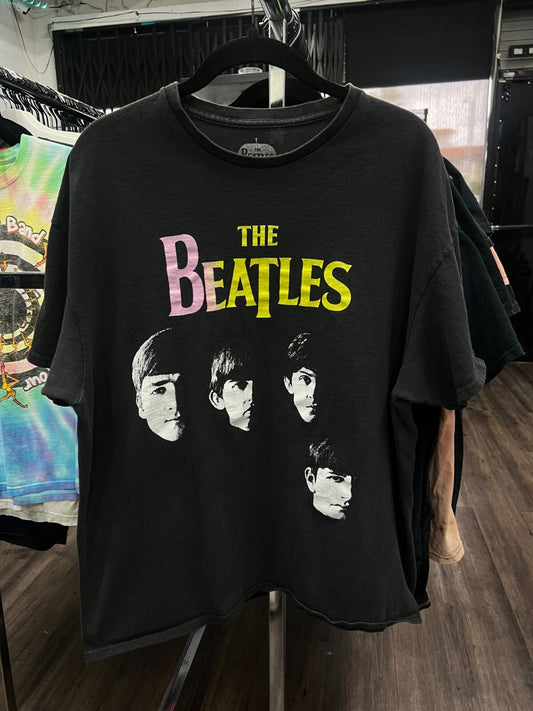 Vintage The Beatles Graphic T-Shirt Men’s XL Black Classic Rock Tee 1960s