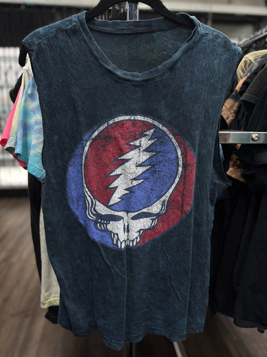 Grateful Dead Lightning Skull Acid Wash Tour Tee Men’s XL Vintage Shirt