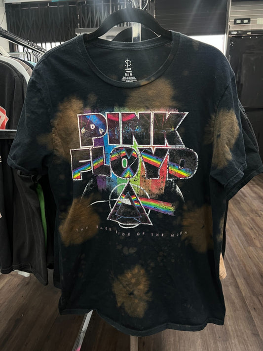 Vintage Pink Floyd Bleached Tie-Dye T-Shirt Unisex Medium Rock Band Tee