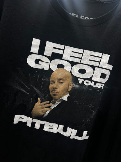 Vintage Pitbull 2021 "I Feel Good" Tour T-Shirt Men’s XL Black Concert Tee